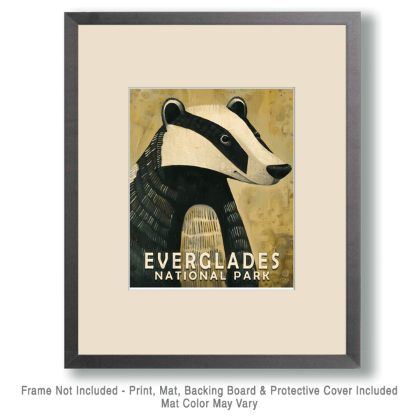 Folk Art Badger Art Print - Mowbi's Everglades