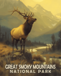 Capture the Majesty of the Smoky Mountains: Elk 8"x10" Art Print