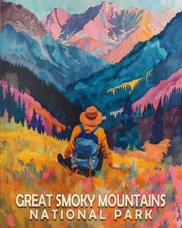 Hiking - Mowbi's Smoky Mountains Art Print Collection