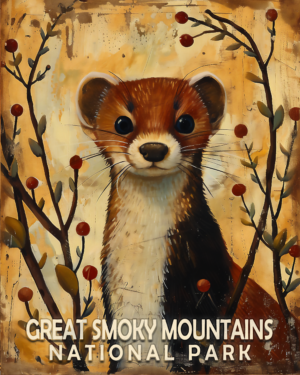 Long-Tail Weasel - Mowbi's Smoky Mountains Art Print Collection