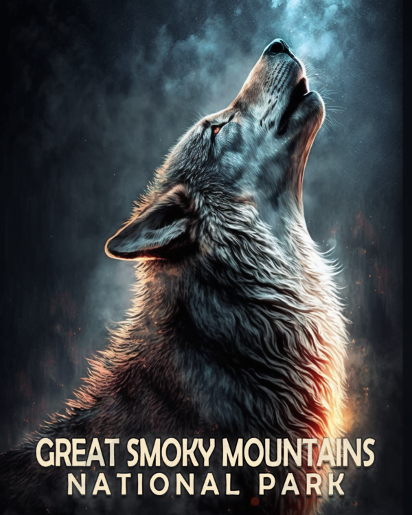 Howling Wolf - Mowbi's Smoky Mountains Art Print Collection