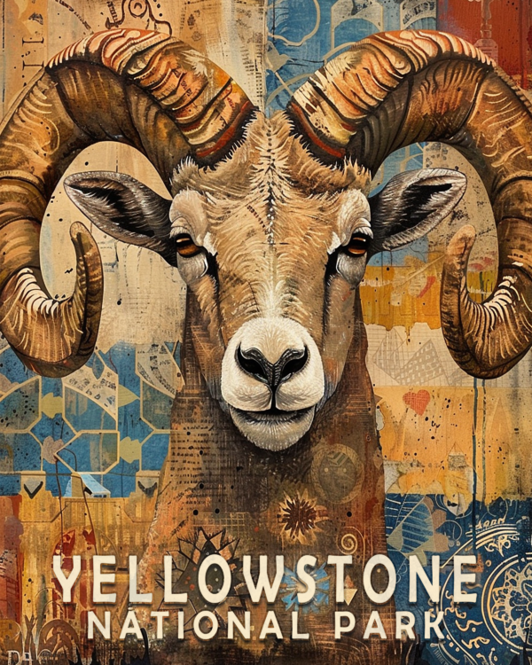 Bighorn Sheep - Yellowstone National Park Art Print