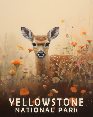 Fawn - Yellowstone National Park Art Print