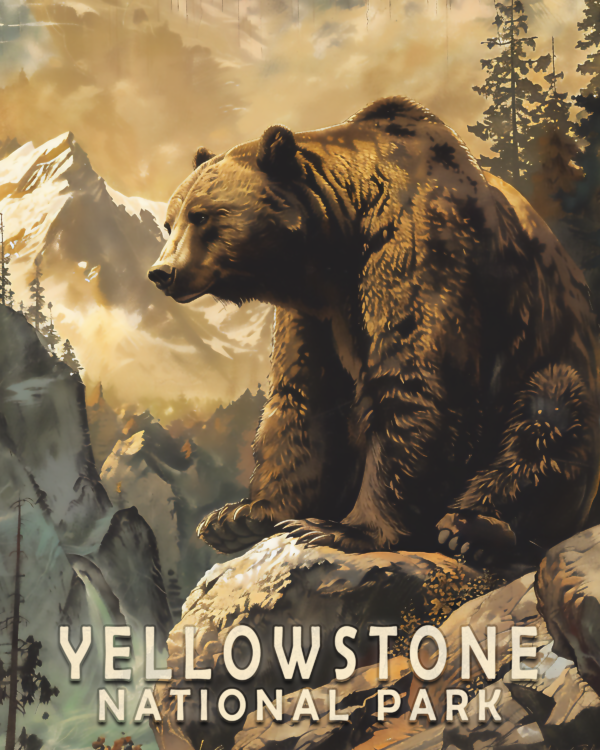 Grizzly Bear - Yellowstone National Park Art Print