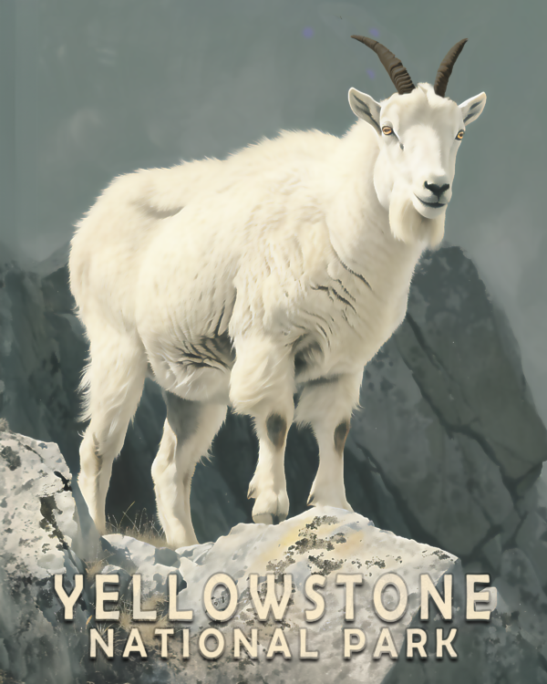 Mountain Goat - Yellowstone National Park Art Print