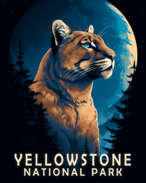 Mountain Lion - Yellowstone National Park 8"x10" Art Print