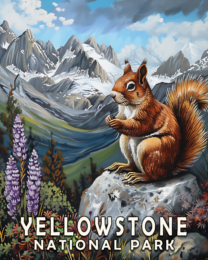 Red Squirrel - Yellowstone National Park Art Print