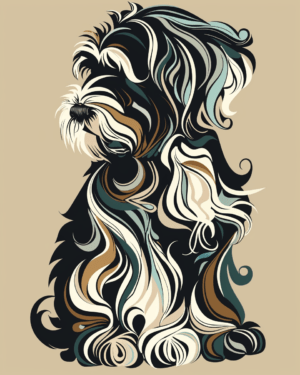 Stylistic Petit Basset Griffon Vendéen Art Print