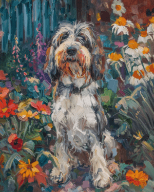 Petit Basset Griffon Vendéen in the Backyard Art Print