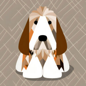 Retro-Chic Petit Basset Griffon Vendéen Art Print