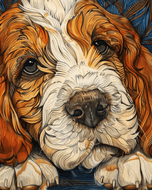 Impressionist Petit Basset Griffon Vendéen Art Print