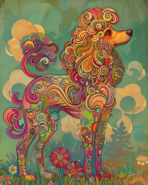 Nouveau Poodle Art Print