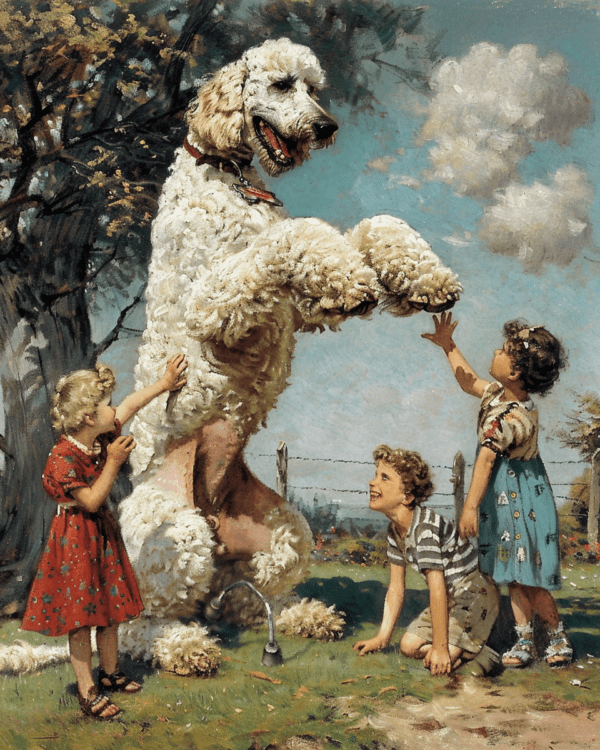 Poodle-Zilla Art Print