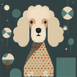 Deco Poodle Art Print