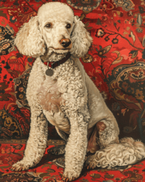 Poodle On Chaise Lounge