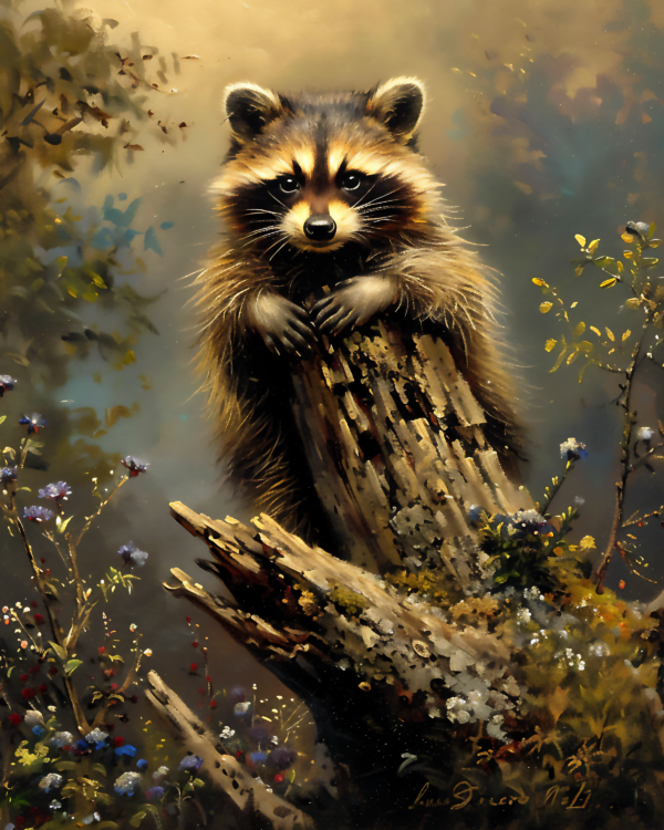 Raccoon Kit - Mowbi's Wildlife Art Print Collection