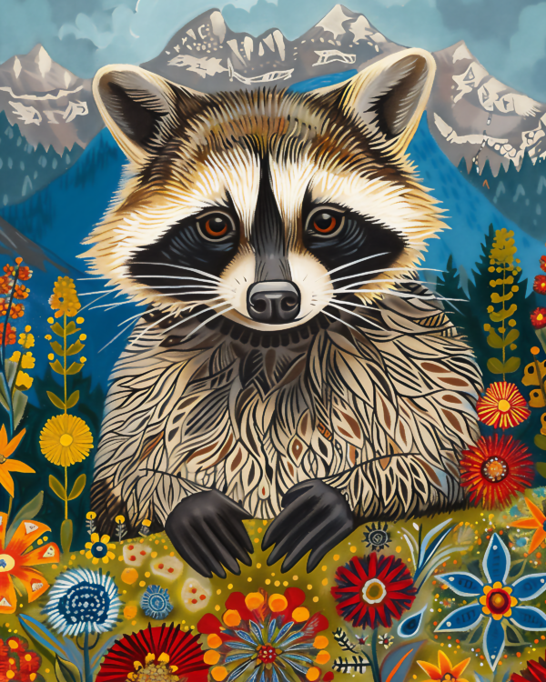 Raccoons - Mowbi's Wildlife Art Print Collection