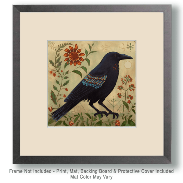 Folk Art Style Raven