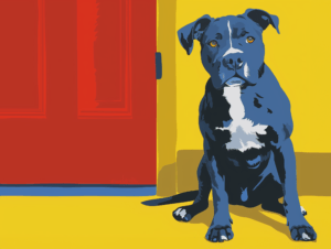 Blue Dog door art print