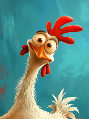 Kids wacky chicken Art print