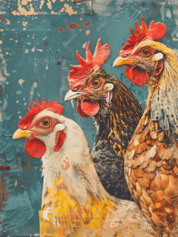 three chickens Art Print