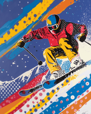 Pop Art Skier - Mowbi's Ski & Snowboard Collection