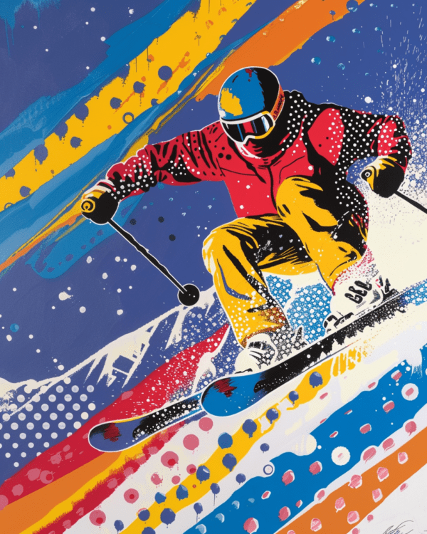 Pop Art Skier - Mowbi's Ski & Snowboard Collection