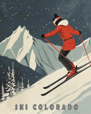 Colorado Mid-Century Modern Skier - Mowbi's Ski & Snowboard Collection