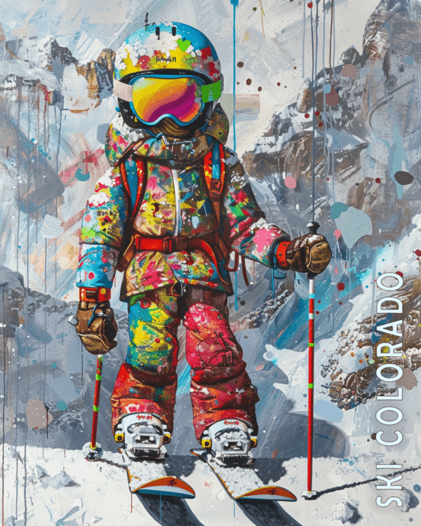 Colorado Rad Neo-Pop Skier - Mowbi's Ski & Snowboard Collection