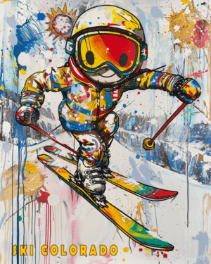 Colorado Smilin' Neo-Pop Skier - Mowbi's Ski & Snowboard Collection