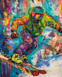 Impressionist Extreme Skier - Mowbi's Ski & Snowboard Collection