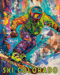 Colorado Impressionist Extreme Skier - Mowbi's Ski & Snowboard Collection