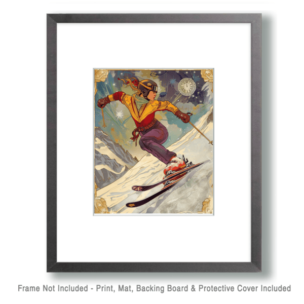 Art Nouveau Skier Art