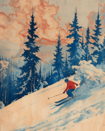 Vintage Skier Art Print