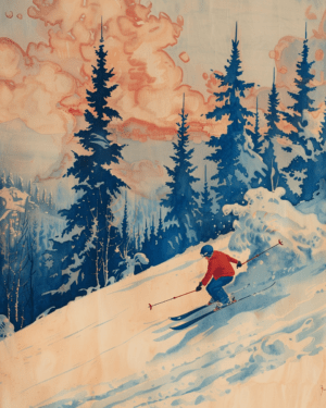 Vintage Skier Art Print