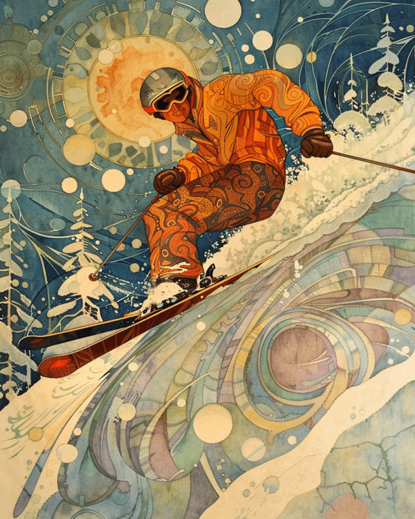 BOHO Skier Art Print