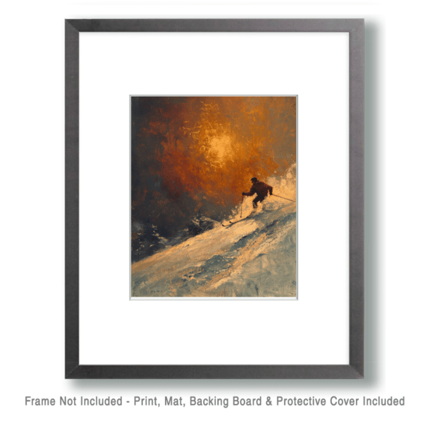 Dark Evening Skier Art