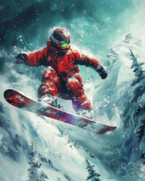 Extreme Backcountry Snowboarder Art Print!