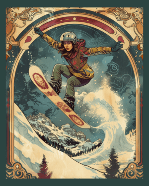 High Flyin' Snowboarder Art Print