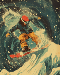 Classic Snowboarder Art Print