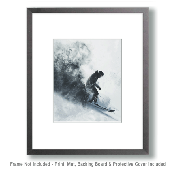 Snowboarder in Powder Art