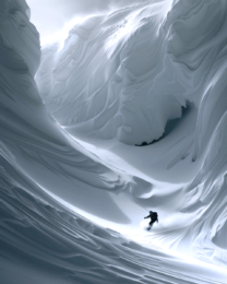 Extreme Backcountry Snowboarder Art Print