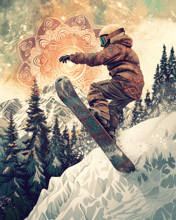 Snowboarder Getting Air Art Print