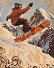 Snowboarder Lifting Off Art Print