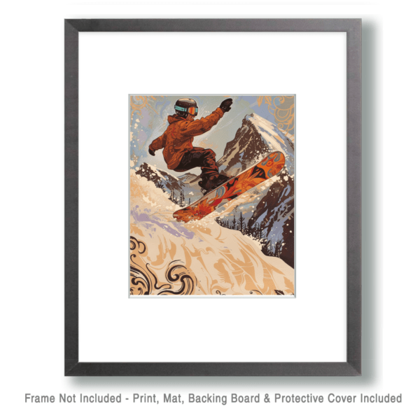 Snowboarder Lifting Off Art