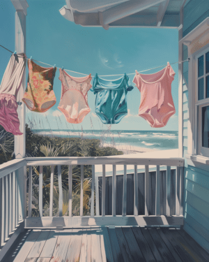 Swimsuits Hanging to Dry 8x10 Art Print