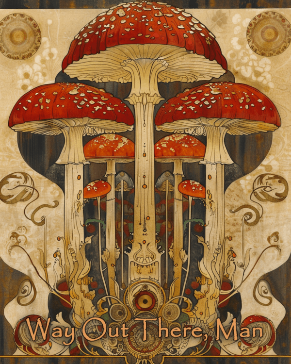 Way Out There Man Mushroom Art Print