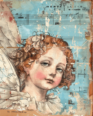 Victorian Angel Mixed Media Art Print