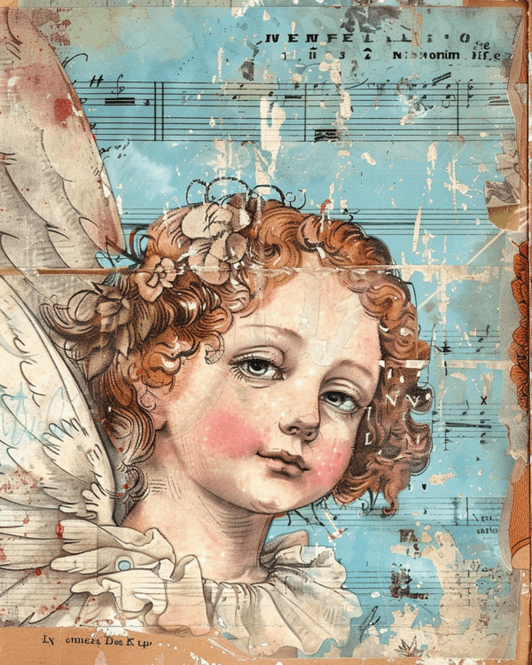 Victorian Angel Mixed Media Art Print