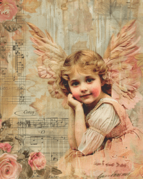 Victorian Child Angel Mixed Media Art Print